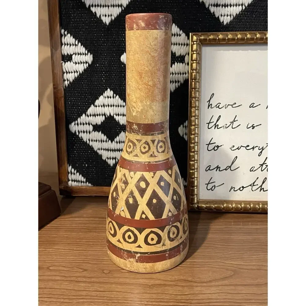 Pier 1 Imports Colombian Vase Tribal Print Bohemian Style